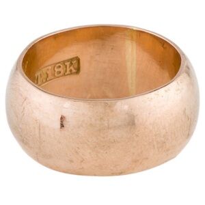 Vintage 18K Solid Gold Wide Band Ring 14g